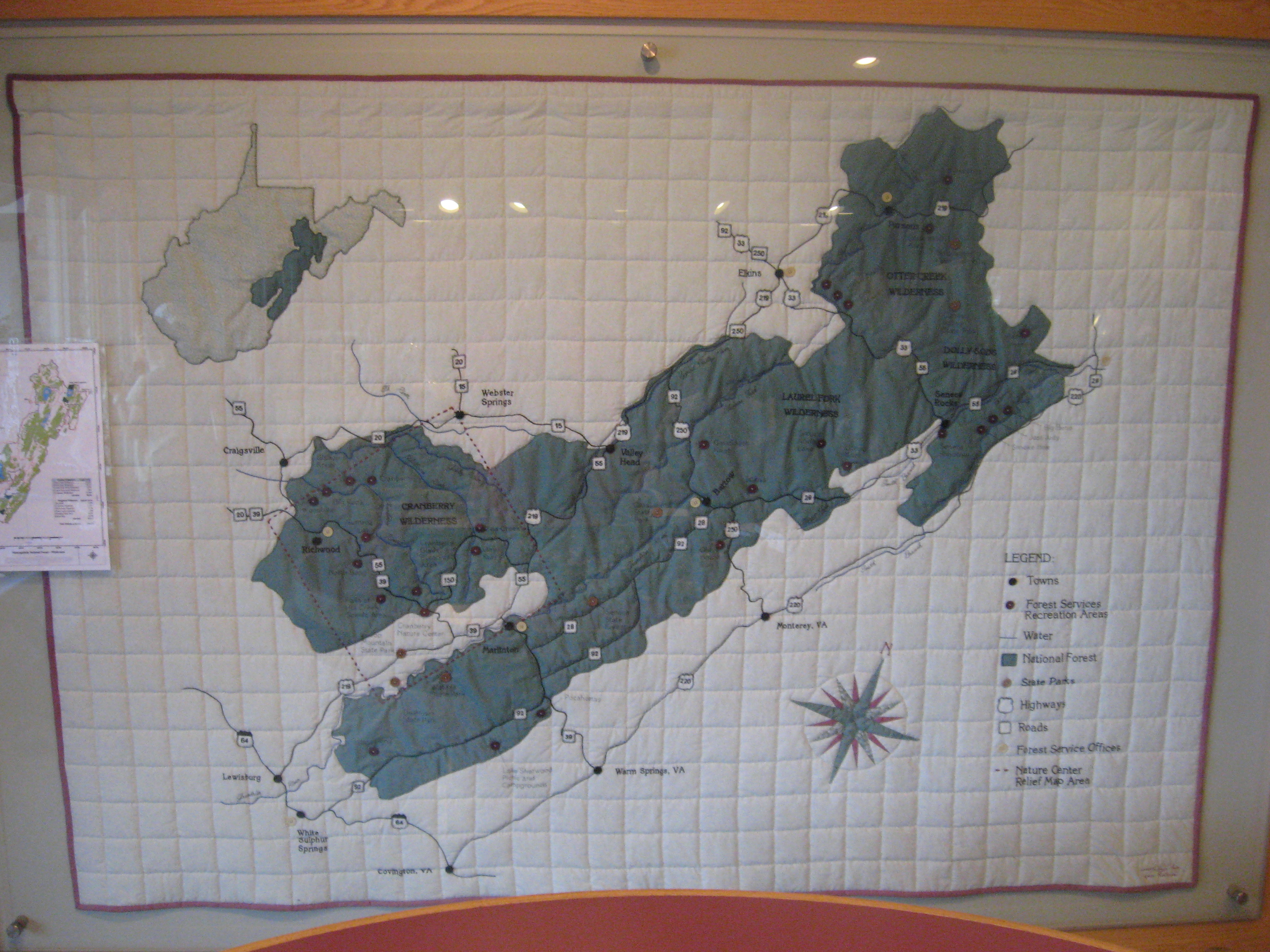 Quilted Map of Monongahela National Forest geoMusings