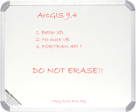 ArcGIS 9.4 circa 1 April 2008