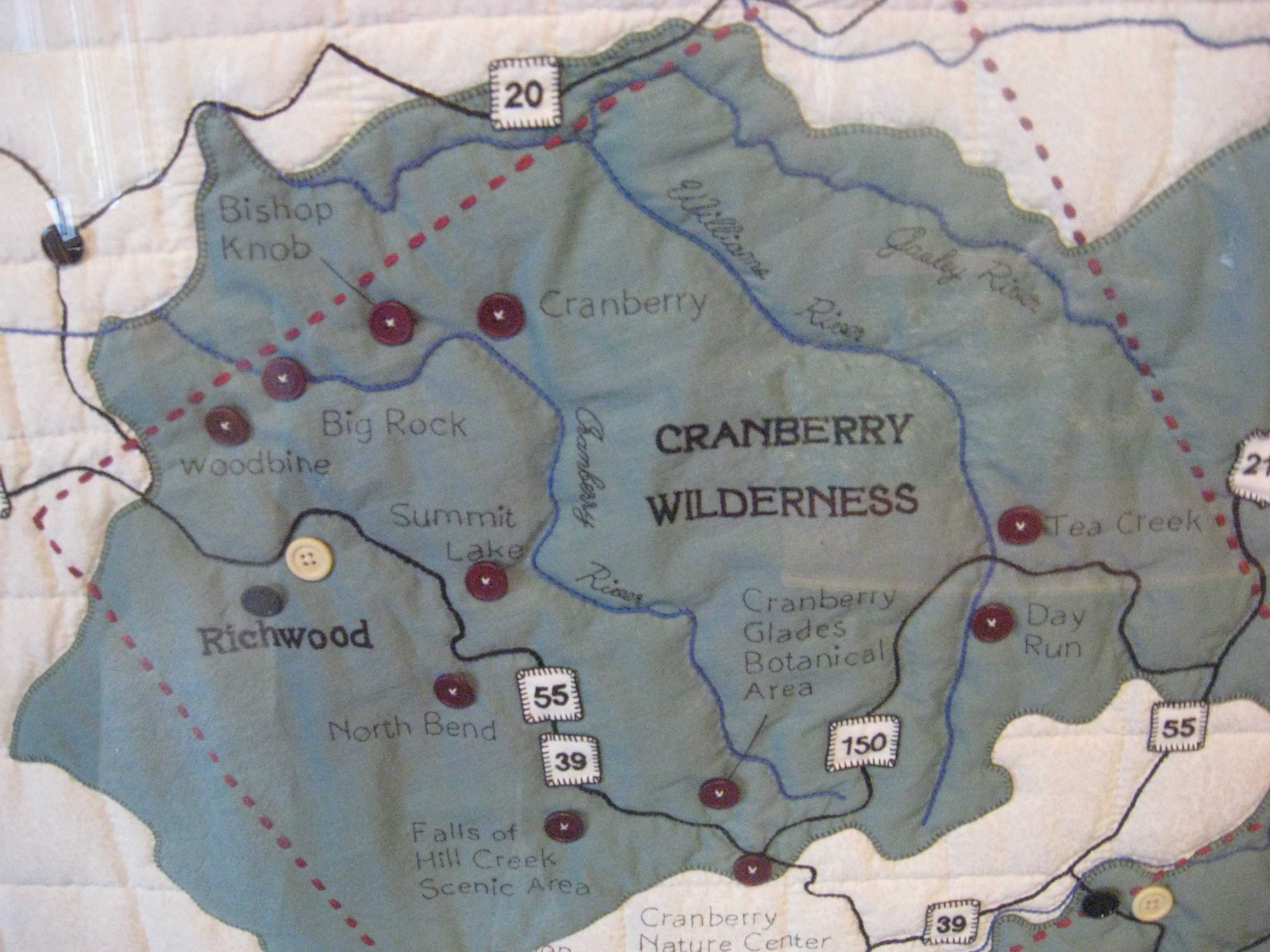 Quilted Map of Monongahela National Forest geoMusings